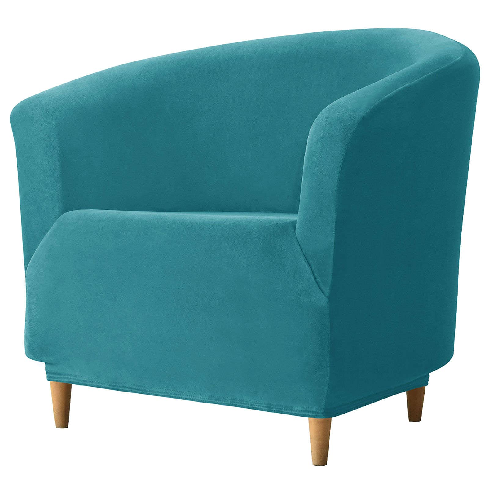 JHLD Velvet Club Chair Slipcover, Soft Tub Chair Cover Stretch Tub Chair Slipcover Couch Cover For Living Room Bedroom-Teal-Club Chair