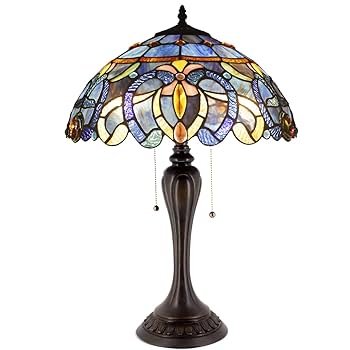 WERFACTORY Tiffany Lamp Blue Purple Cloud Stained Glass
