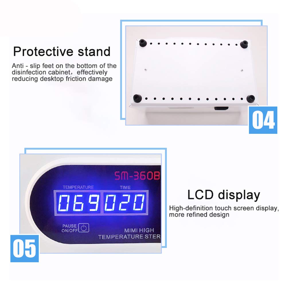 GMtes 300W LCD Profesional de Alta Temperatura Esterilizador Caja Nail Art Salon de desinfección portátil de esterilización de la manicura Herramientas esterilizador de Calor seco