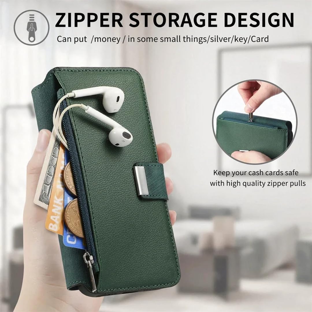 RNOZX for iPhone 15 Promax 2 in 1 Detachable Card Wallet Leather