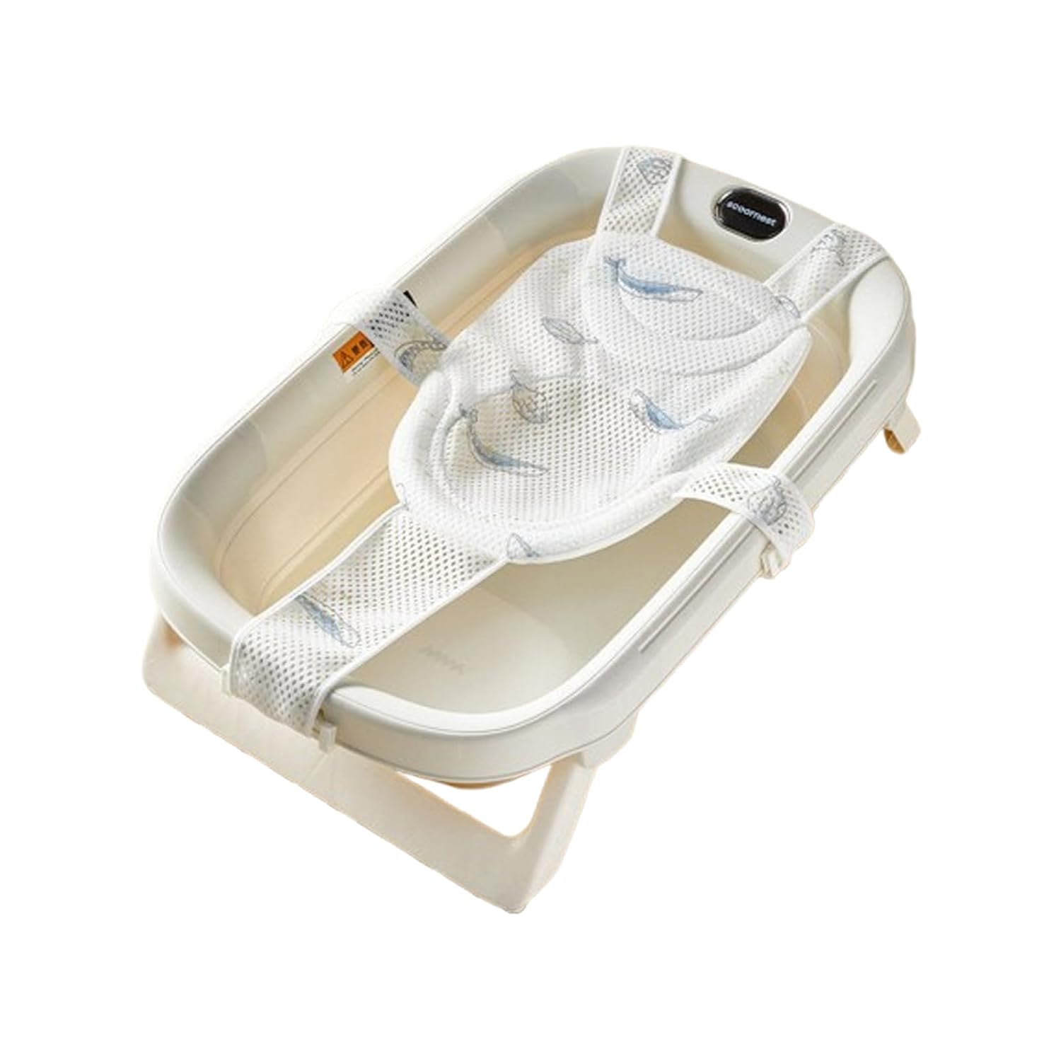 Baby Bath Support Mesh Pad, Newborn Bath Tub Seat Net, Quick-Dry Adjustable Non-Slip Mat Floating Bathtub Seat Cushion for 6-12 Months Infant (Whale, No Bathtub)