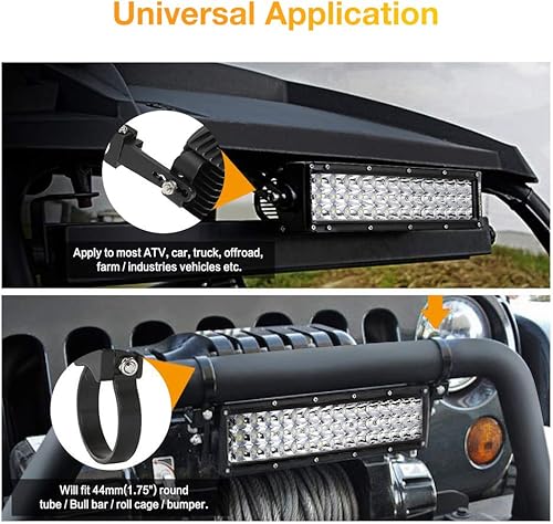 Miniatura 5 de Soporte de montaje Auxmart para cabezal de barra a presión para barra LED., Negro