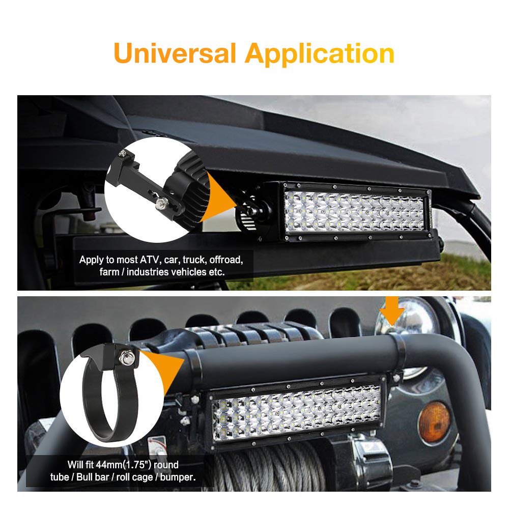 AUXMART 1.75 Inch Bullbar Nudge Bar Mounting Brackets Tube Clamp for