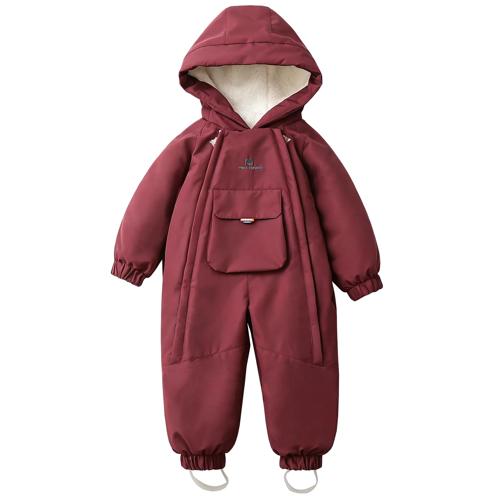 Mono de nieve infantil para niña, traje de esquí para niños, traje de nieve con capucha