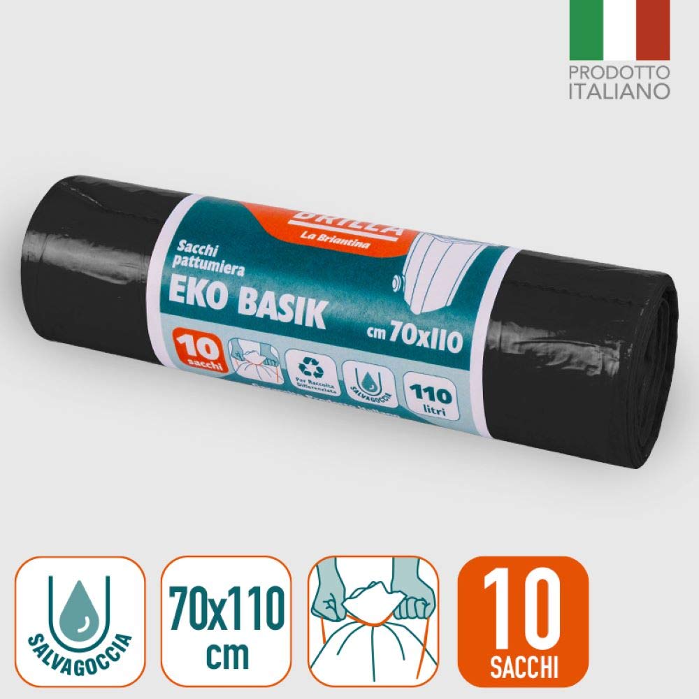 La Briantina Sacchi Raccolta Differenziata Eko Basik SAC06730A Viola, 70x110 cm, Capienza 110 Litri, 10 Sacchi