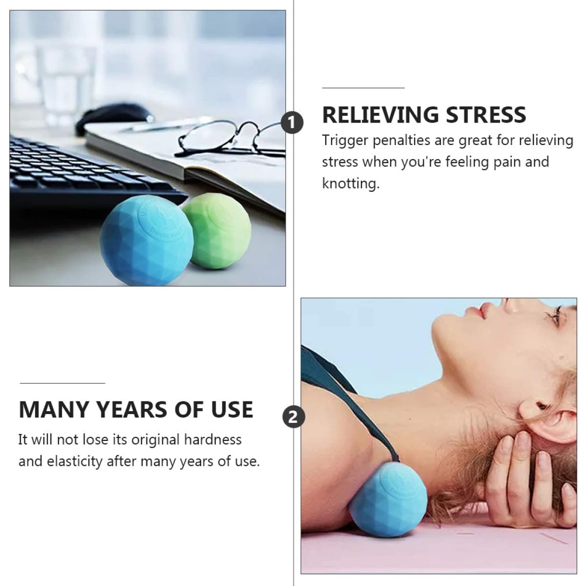 TOYANDONA 2 Piezas Bola de Yoga de Antiburst de Ejercicio y Masaje Elástica Entrenamiento Relajación Gimnasios y Prácticas de Yoga Color Aleatorio