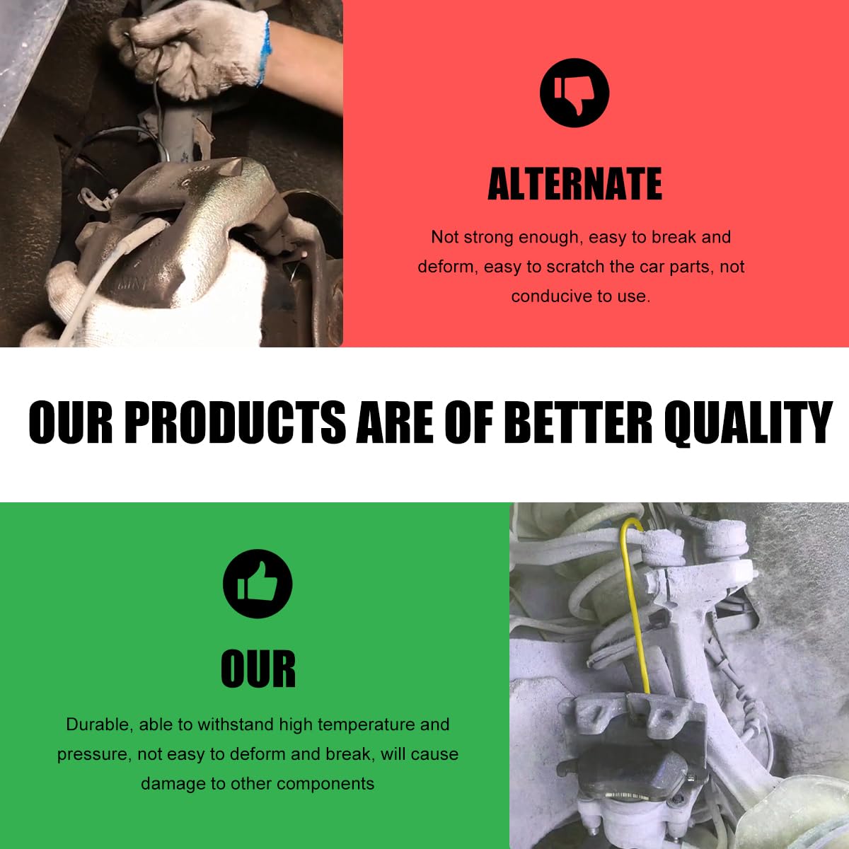 2 PCS Car Brake Caliper Hangers S Shape Auto Brake Caliper Hook with Rubber Tipped Brake Caliper Tool — view 4