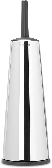 Brabantia Toilet Brush and Holder (Brilliant Steel) Corrosion Resistant, Easy Clean Bathroom Accessory Set
