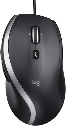 Logitech M500 Wired USB Mouse, High Precision 1000 DPI Laser Tracking, 7 Buttons, PC / Mac / Laptop - Black, Grey, 910-005784 - 1