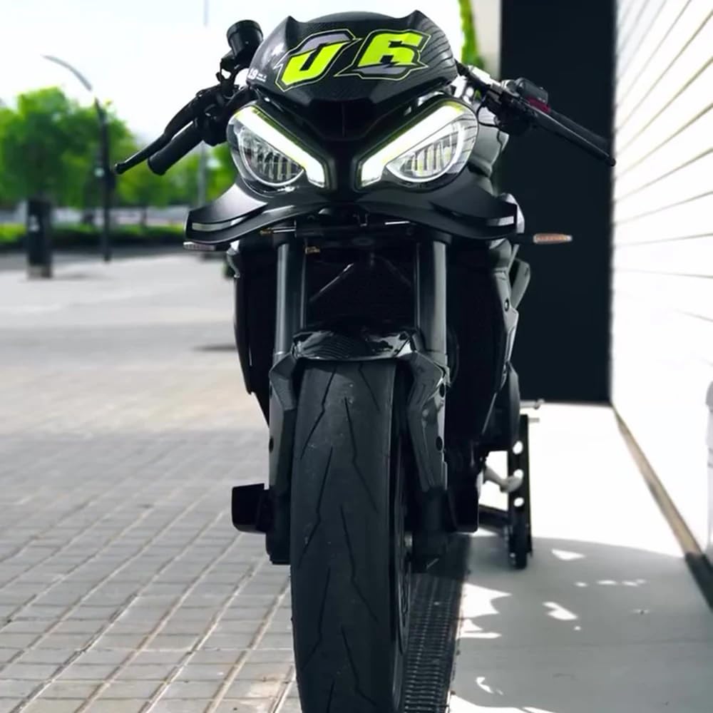 Aileron Avant Carbone Pour Triumph Street Triple 765 S/RS 2017-2024 - Spoiler Aérodynamique, Fixation Directe, Noir Carbone