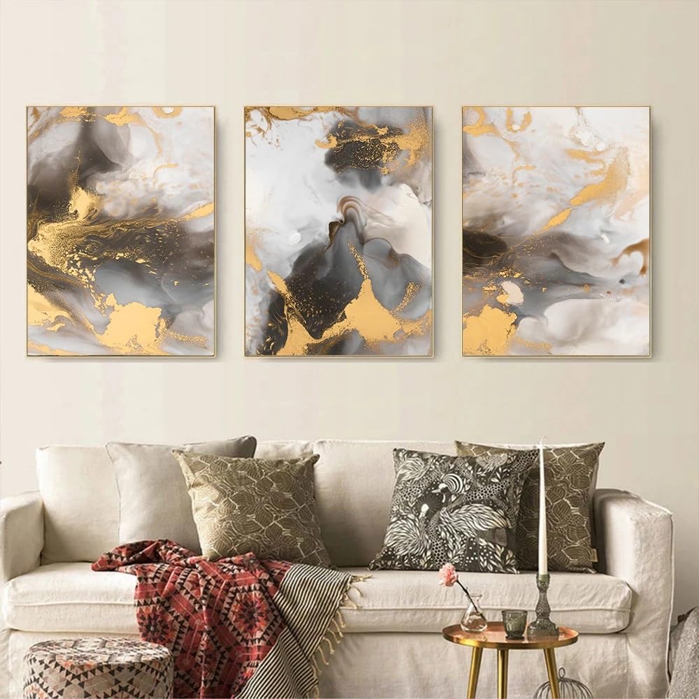 WUHBCZ Canvas Paints-Abstract Marble Pattern Art Prints Posters Modern Simple Style, Canvas Printing Painting, Living Room, Entrance Bedroom Home Decor-60 * 80cm/3PCS (No Frame)