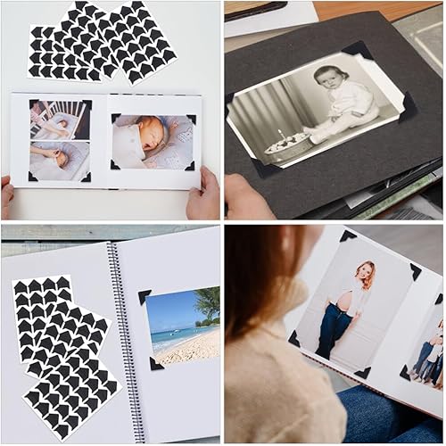 Miniatura 4 de Calcomanías de esquina para fotos, protectores autoadhesivos para montaje de fotos, esquinas de papel para manualidades, álbumes de recortes, álbum