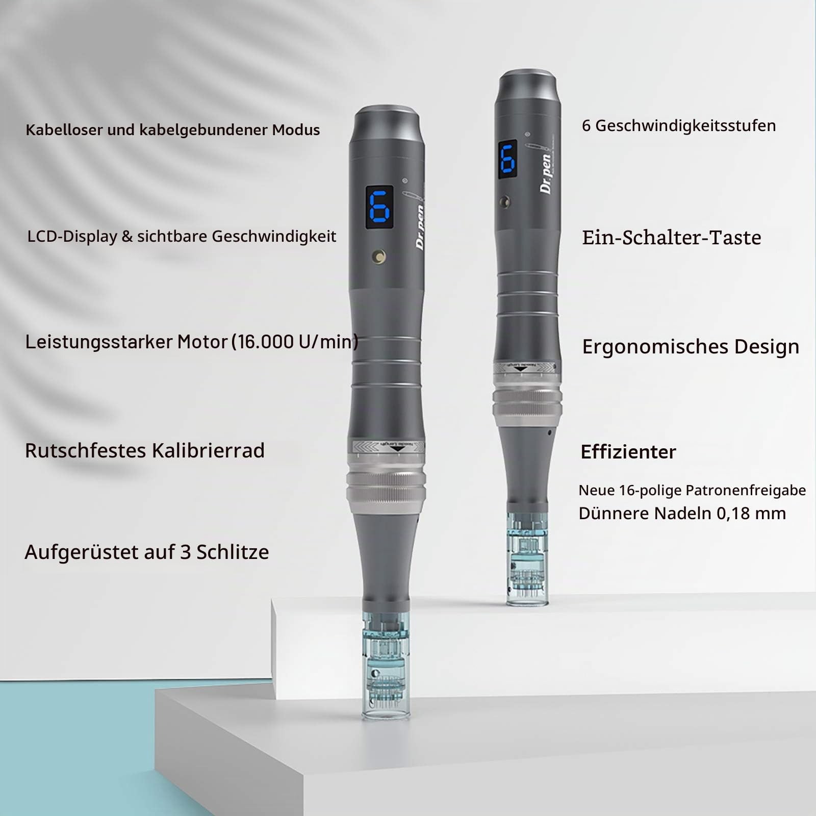 Dr.Pen Ultima M8 Microneedling Pen - Drahtloses Mikro-Needling pen elektrisch Derma Pen für Gesicht, Körper and Hautpflege, Microneedling Stift - mit 5 Stück 16-Pin-Kartuschen