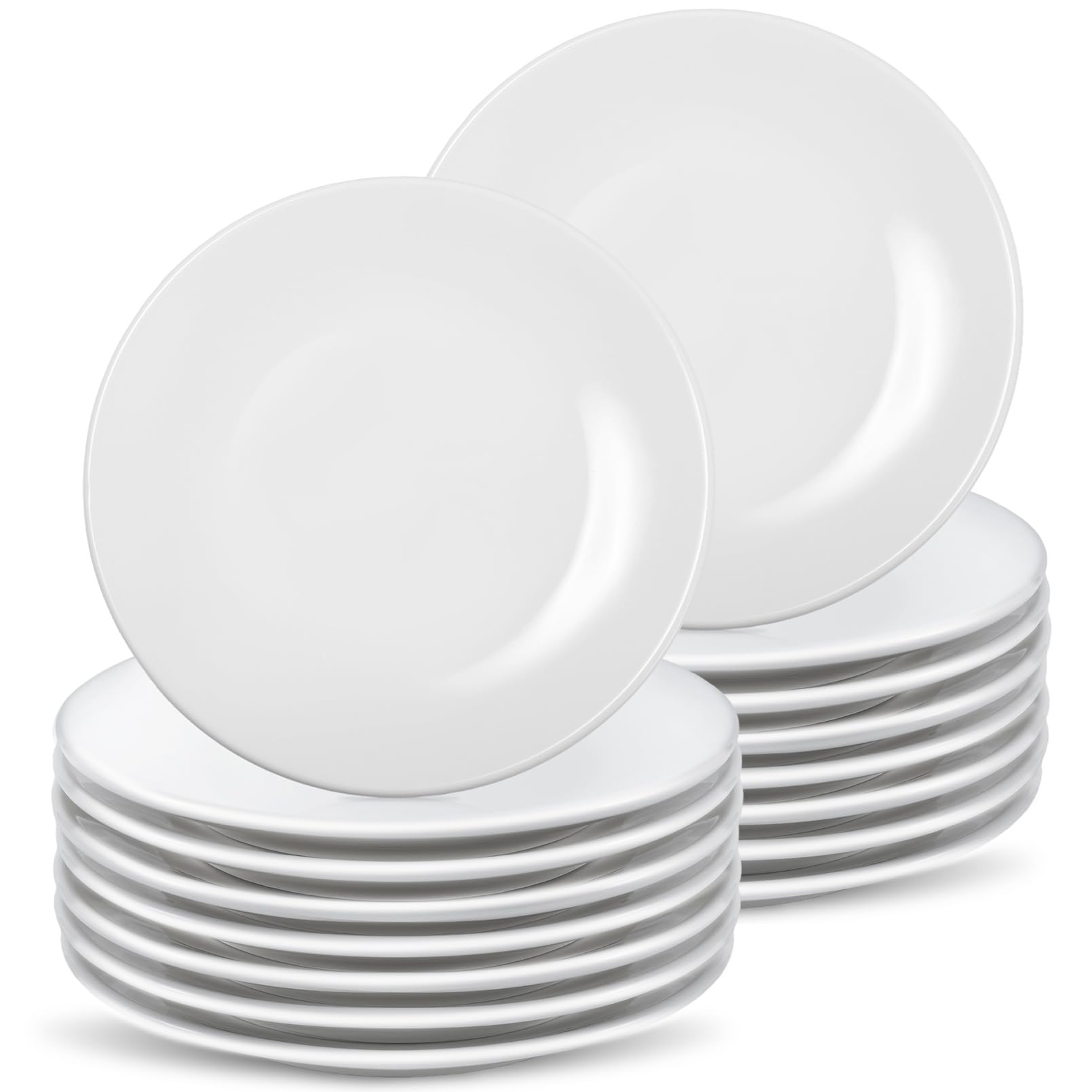 16 piatti da dessert in porcellana, piccoli piatti rotondi da 15,3 cm, per antipasti, piatti da dessert in ceramica per torte, snack, forno a microonde e lavabili in lavastoviglie