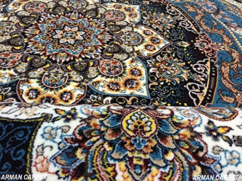 Image of High Density Export Quality Classical Pure Silk Carpet for Your Hall & Living Room 8 X 11 Feet (90x150 cm) Ivory Multi