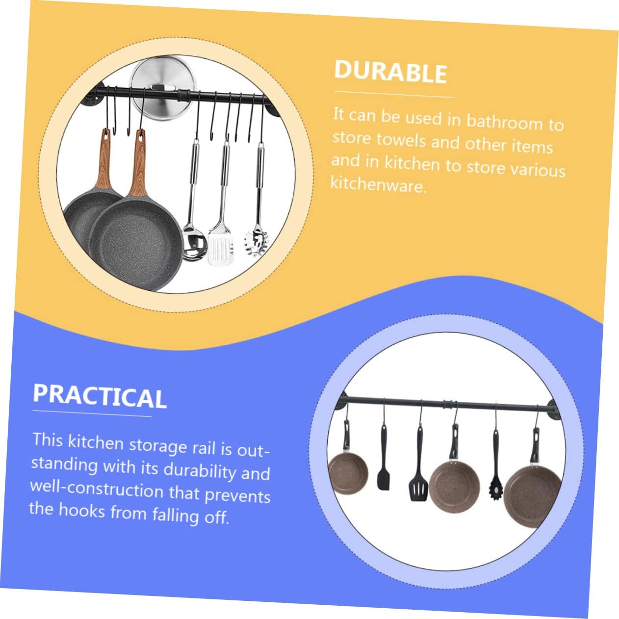 DECHOUS Pot Rack Hanging Iron Skillet Storage Mount Pot Rack Cooking Utensils Hanger Hook Fine Workmanship