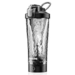 FANS-ONE Electric Shaker Bottle, 24oz Lockable Blender Cup Electric Protein Shaker Bottles, Tritan USB C Rechargeable Mixer, Portable Shaker Cups for Protein Shakes for Men Women, Black and Orange