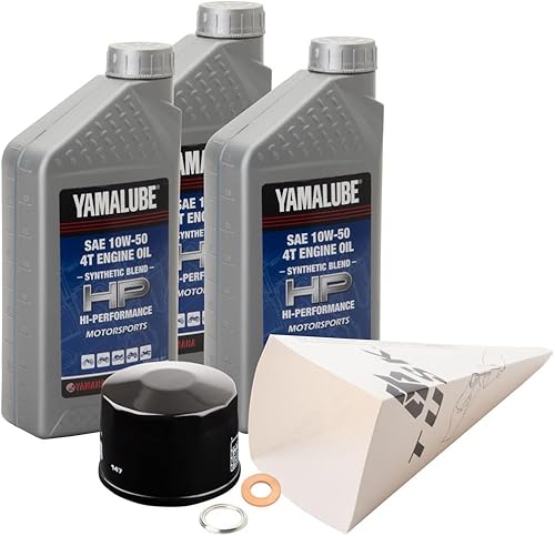 Miniatura 2 de TUSK Kit de cambio de aceite de 4 tiempos Yamalube multiusos 10W-40 compatible con Yamaha Raptor 660 2001-2005 Multiuso 10W-40,Semi-Syn