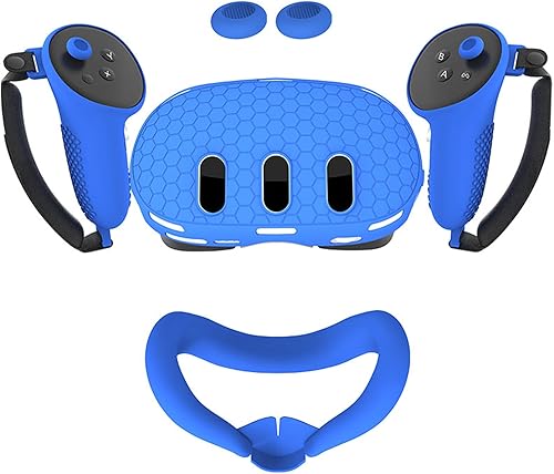Rokeblau VR Accessories for Meta Quest 3, VR Accessories Set Including Controllers Cover and Headset Cover and Face Cover and Rocker Cover, Soft and