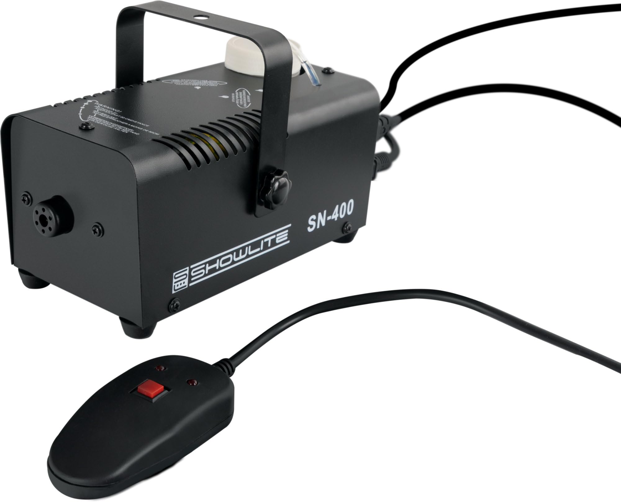 Showlite SN-400 Machine à fumée avec télécommande (seulement 3 minutes de préchauffage) - Effet de brouillard adapté aux discothèques - Compact et peu encombrant avec une puissance de 400 watts