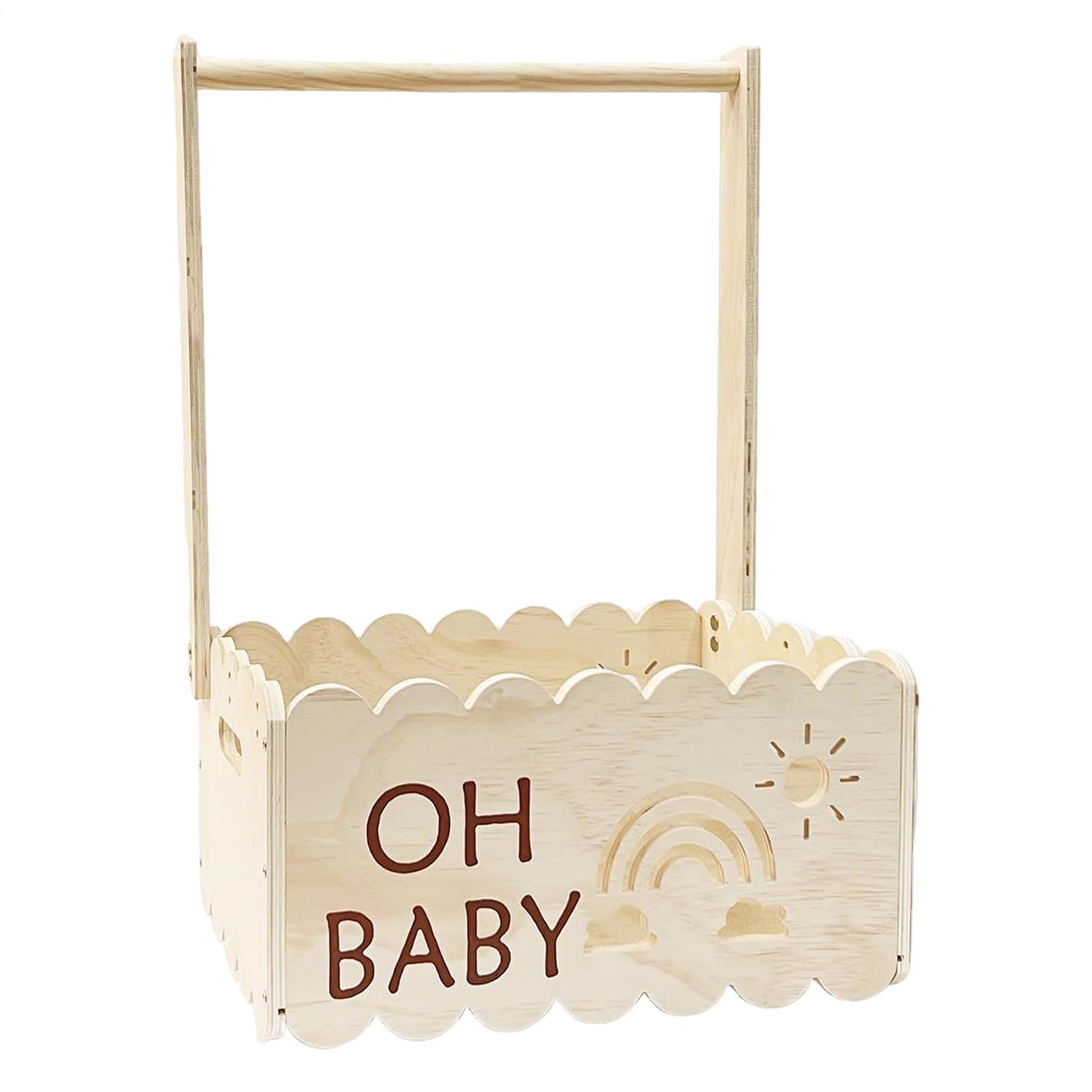 Keepsake Crate - Nursery Storage Organizer, Clothing Display Box, Gift Basket, Memory Container | Keepsake Crate For Boys Girls Home Family Celebration Baptism Shower Decor Holder