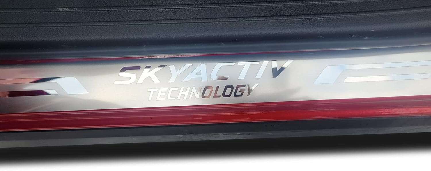 GZBFTDH Car Door Sill Scuff Protector, for Mazda 3 2015-2022 Accessories Parts, Door Entry Guard Plate Trim Cover, Auto Interior Accessory Kick Panels 4pcs Set (Stainless Steel Door Sill)