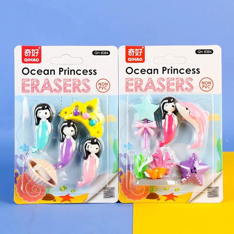 Image of DEOXY Fairy Tale Palace Erasers for Kids - Stylish Erasers for Girls, School Stationary Kit for, Birthday Return Gifts for- Pack of 2 (QH-8384)