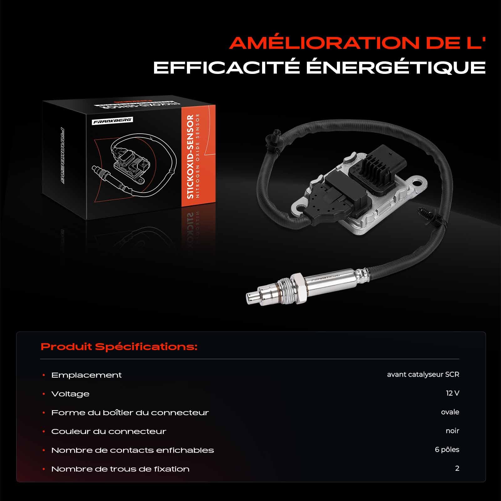Frankberg Capteur de cliquetis NOx, capteur à 6 broches 55512347