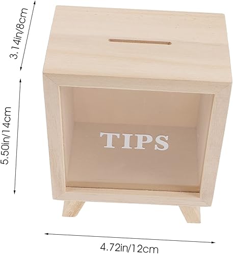 Miniatura 2 de Alcancía de madera con ventana transparente, caja creativa de ahorro de dinero para niños y niñas adultos para consejos y ahorros para cumpleaños y