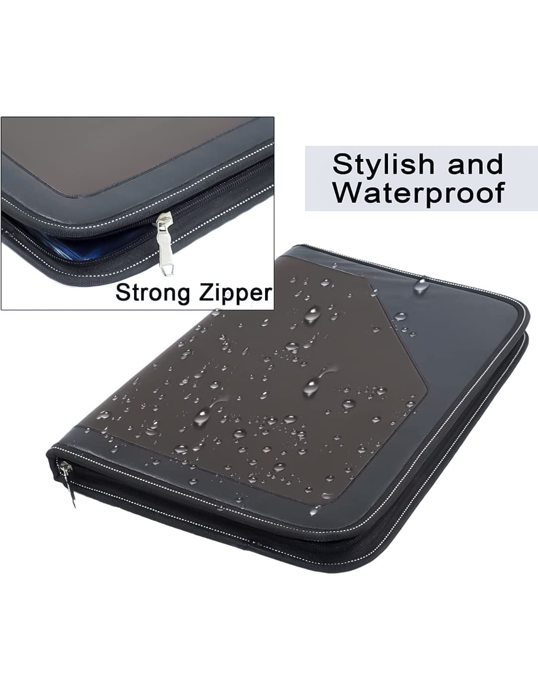 NIVIZEN PU Leather Multipurpose 24 Sleeve Zip File Folders to