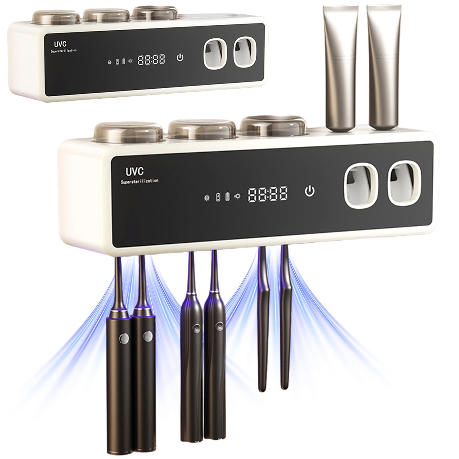 Porte-brosse à dents UV avec séchage et distributeur automatique Gcroet