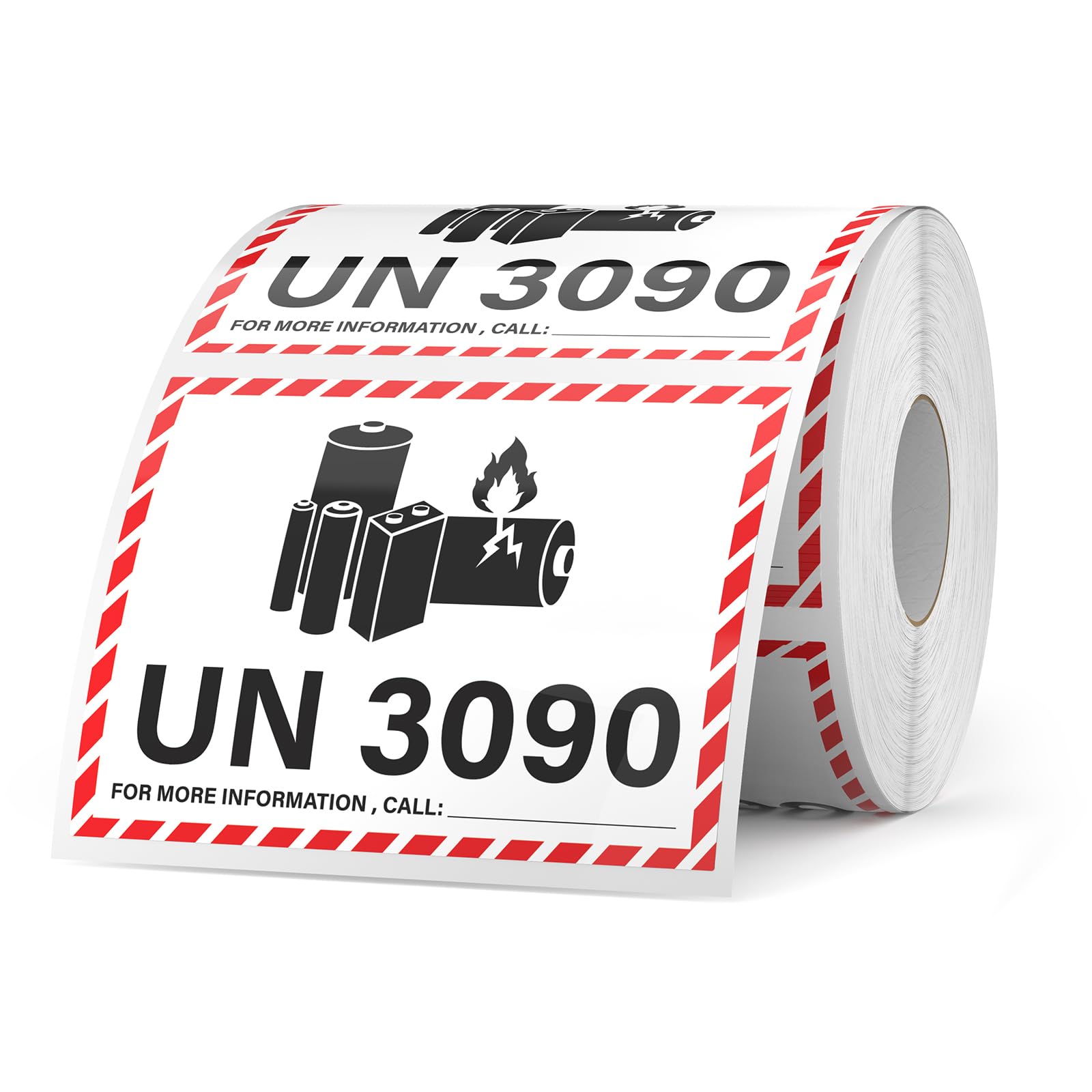 YIKIADA 600 PCS UN 3090 Lithium lon Battery Labels 83 × 108 mm Writable Waterproof Caution Warning Stickers Fragile Label for Transport Shipping