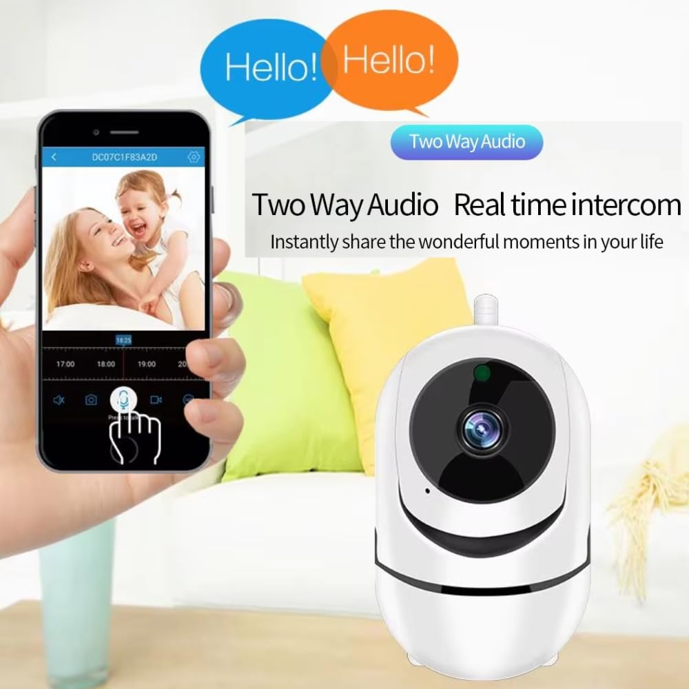 Maizic Smarthome Cheeky 3 MP FHD WiFi Indoor CCTV Camera for Home with Pan/Tilt 360° View, 2 Way Communication, Motion Detection, Color Night Vision and Supports SD Card (Up to 256 GB) 3