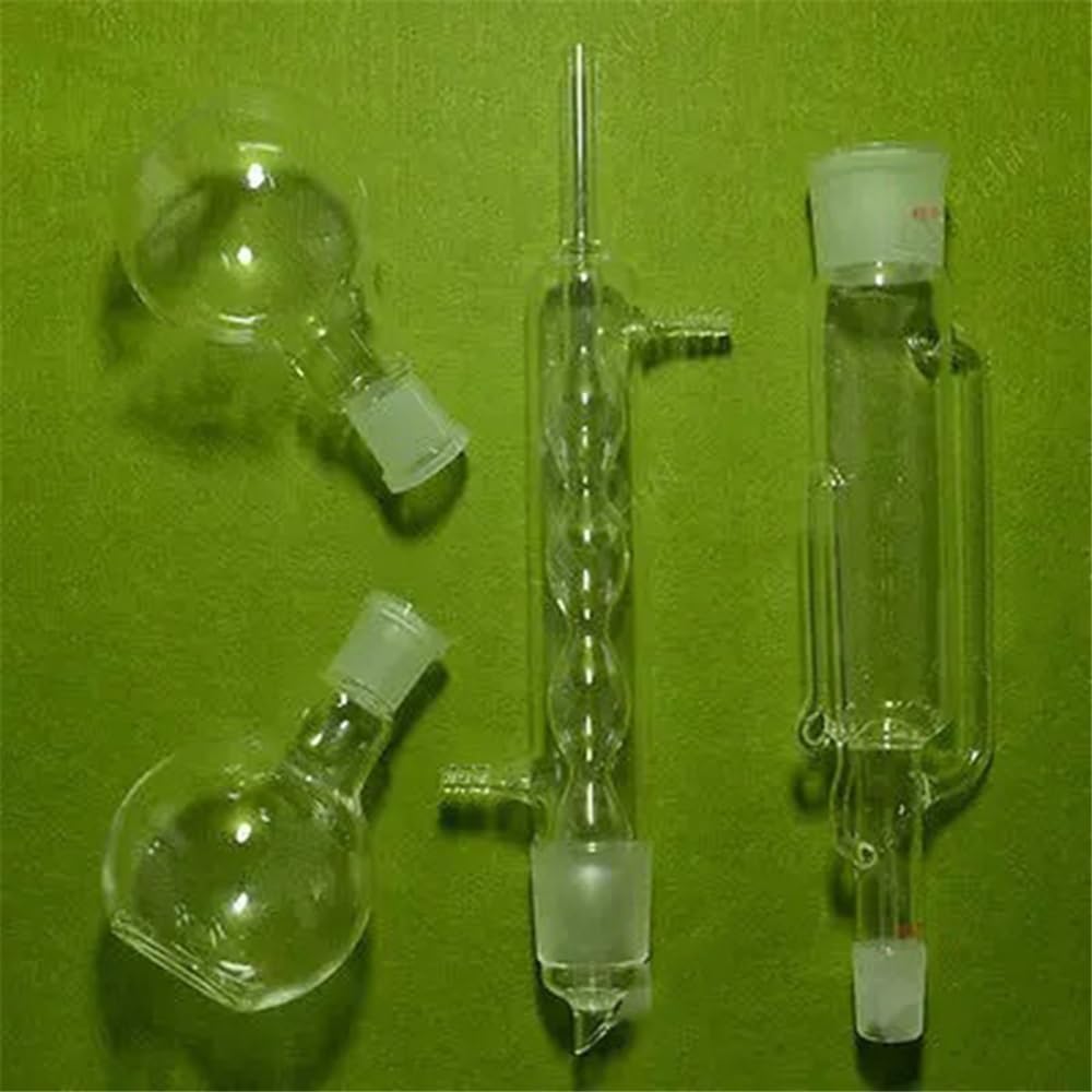 250 ml con tubo de bombeo de condensador y dos matraces planos 24/40