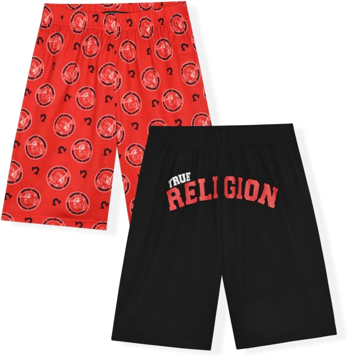 True Religion Boys 2 Pack Pajama Shorts Lightweight Polyester Sleepwear Lounge Shorts for Kids in Sizes 4 to 14