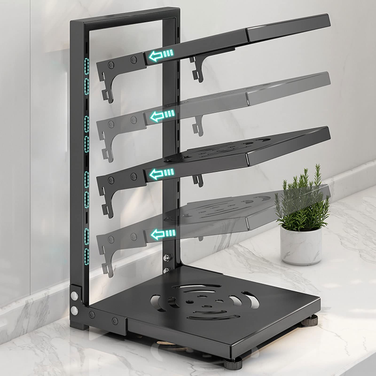 QUNINE Aufbewahrungs-Organizer unter der Spüle, Küchen-Organisationsregal für die Spüle mit Schnappverstellung, Schrank-Organizer-Regal für Küche und Badezimmer (Farbe: Weiß, Größe: 4F) (Weiß 3F)