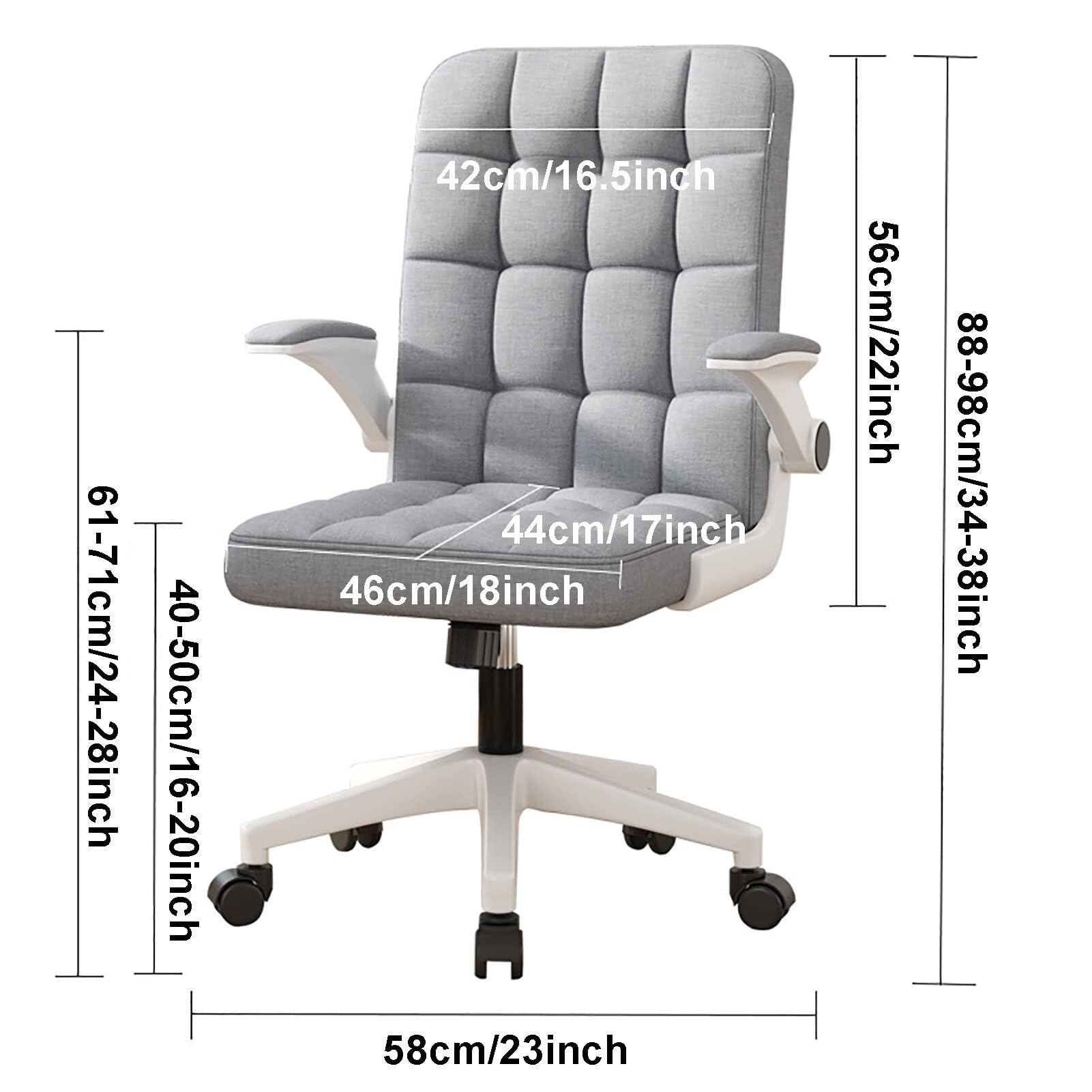 Ergonomiczne krzesło biurowe, obrotowe krzesło biurkowe z kółkami i regulowaną wysokością, do domowego biura, salonu i sypialni, nowoczesne krzesło komputerowe z podnoszonym podłokietnikiem dla