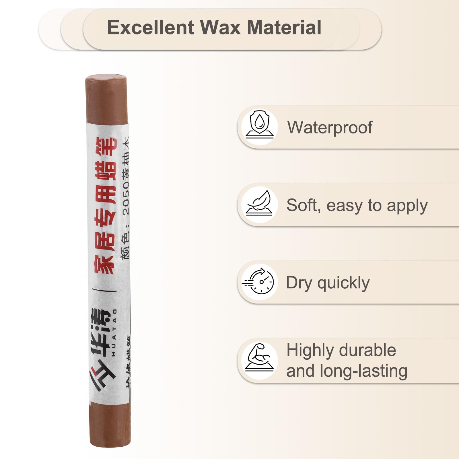 PATIKIL Furniture Repair Crayons, 6 Pcs Wax Wood Filler Sticks Wood Wax Crayons for Scratches Wood Floor, Holes, Tables, Yellow Teak - Image 3