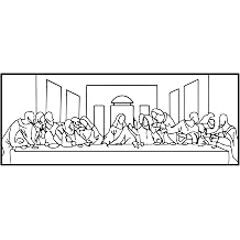 Christian Wall Art, Metal Christian Decor, Last Supper by Leonardo Da Vinci Wall Decor, Religious Home Decor Gift, 24x9 Inches / 60 x23cm, Black - Gold - Silver - White