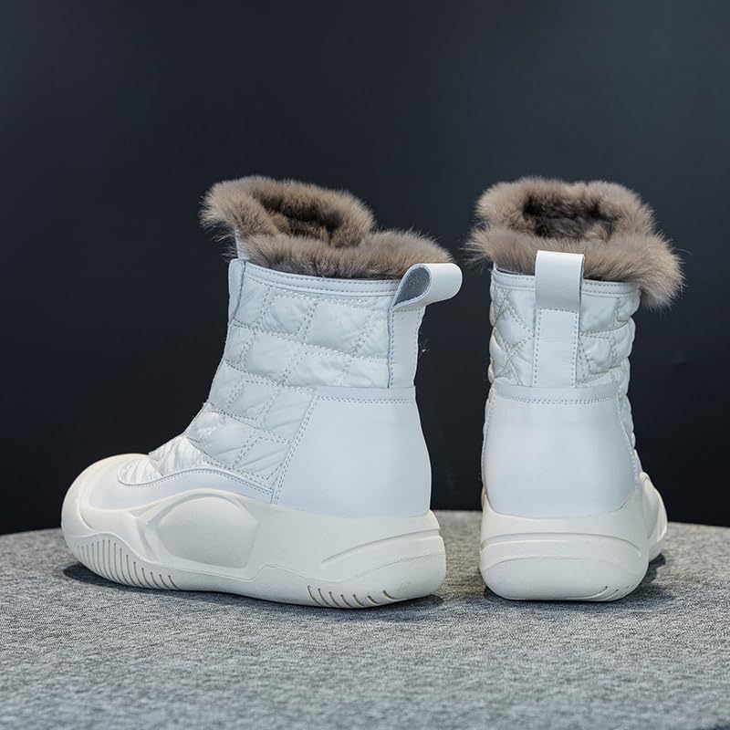 MEIION Swisszauber - Schneestiefel wasserdicht Winterstiefel Damen Wasserdicht und Spritzwassergeschützt mit Kunstpelz-Futter, Rutschfeste Sohle für Draußen Trekking und Wandern
