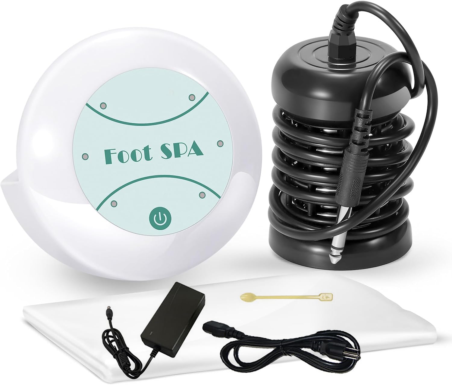 Ionisches Spa für die Füße zu Hause, Entgiftung und Reinigung, Spa für die Füße 2.0, Fußreflexzonenmassage Ionische Fußbadmaschine mit professionellem Badewannenbecken (Ohne Becken)(Weiß)