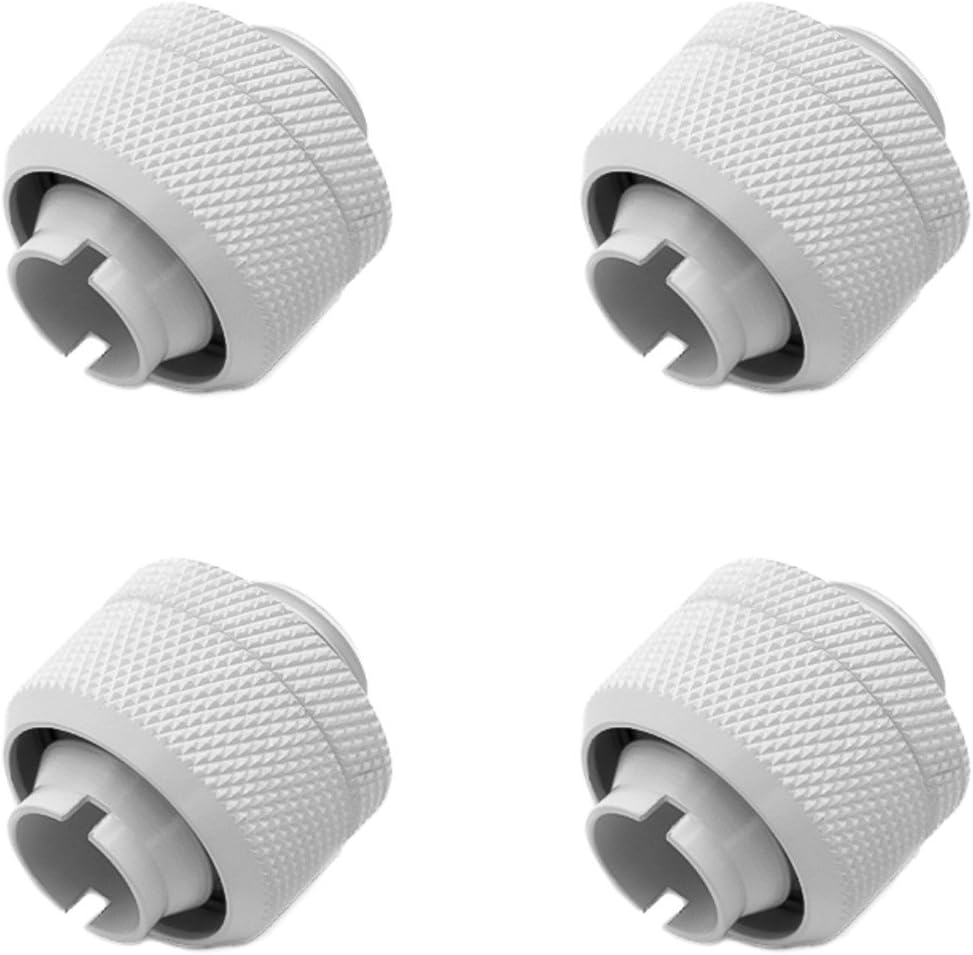 Barrow G1/4" to 1/2" ID, 3/4" OD Compression Fitting for Soft Tubing, White, 4-Pack