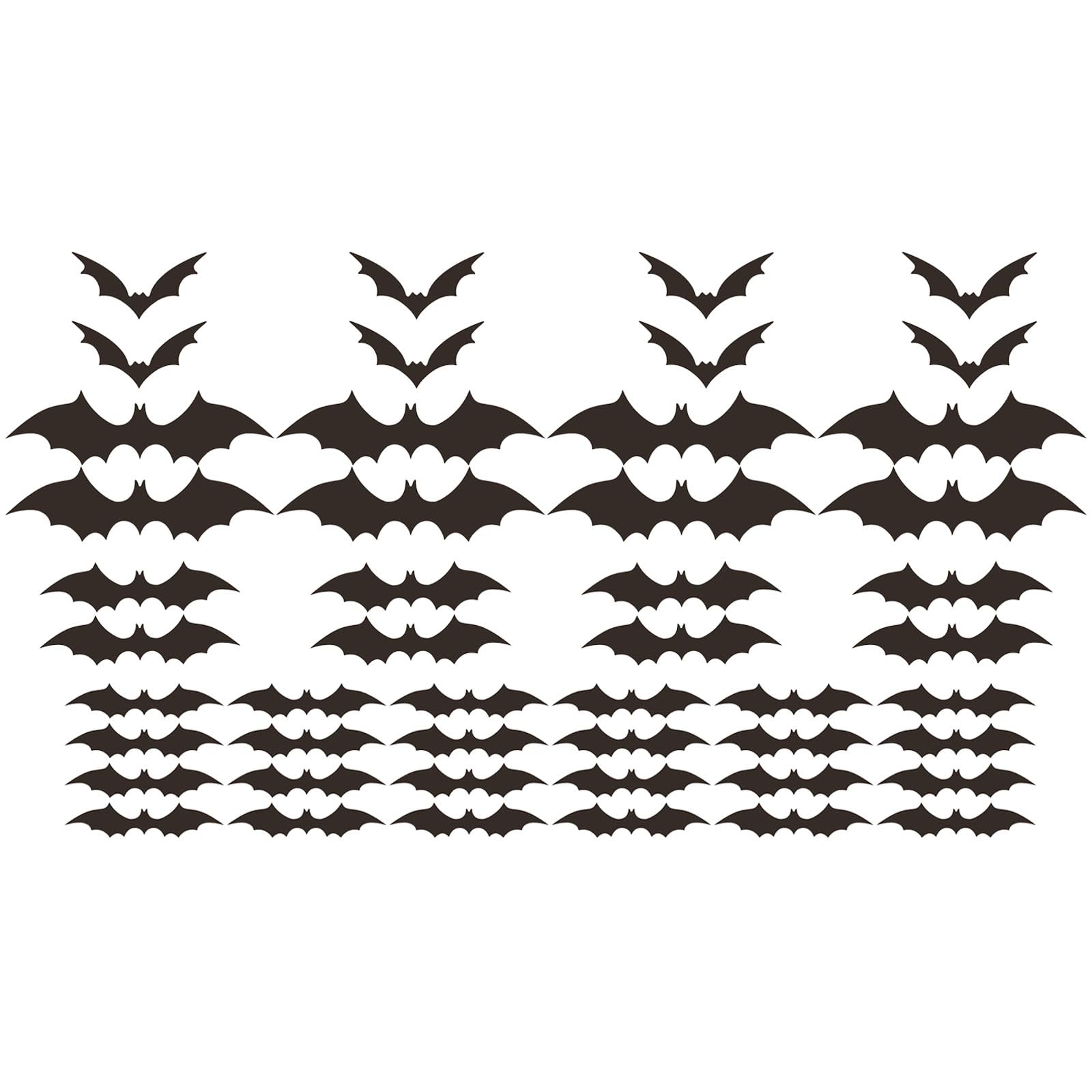 48Pcs 3D Bats Wall Stickers Halloween Decorations, 3D Bat Stickers for Window Wall, Party Supplies