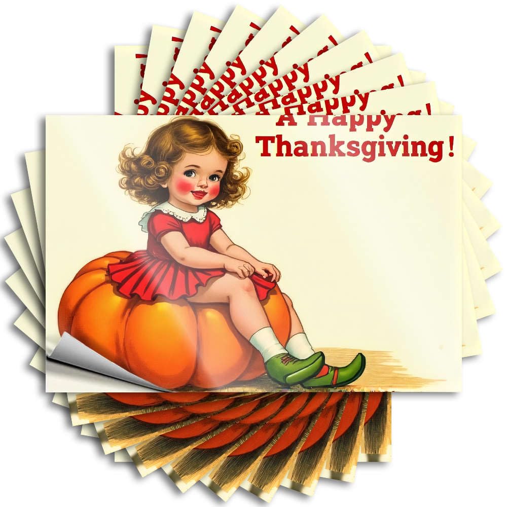 Tool Box Stickers A Little Girl Sitting On A Pumpkin. Stickers 10Pcs Funny Sticker Car Stickers and Decals(12X18CM)