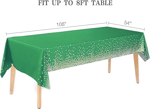 Miniatura 8 de Jepeux Paquete de 4 manteles de plástico blanco y dorado, 54 x 108 pulgadas, rectangulares desechables para fiestas, adecuados para cumpleaños,