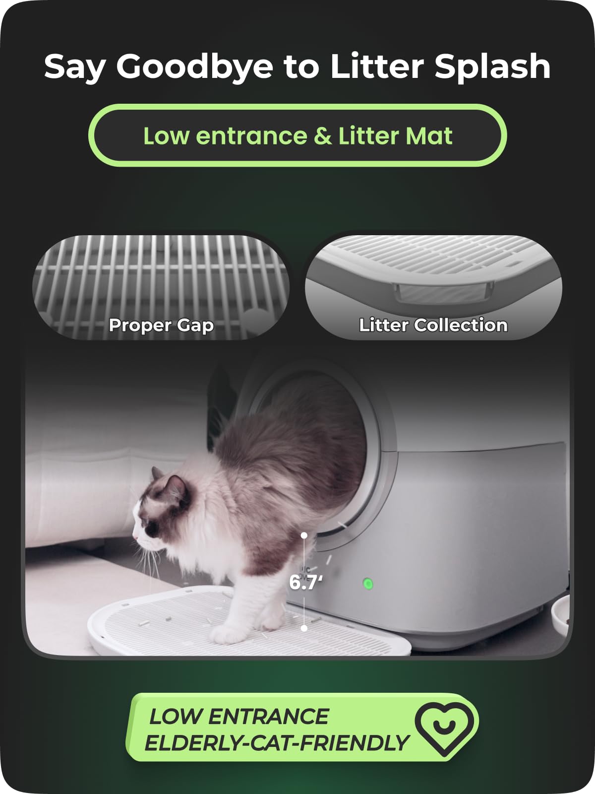HHOLOVE Katzenklo Selbstreinigend Katzentoilette Groß XXL, Automatisches Katzenklo Elektrisches, APP-Steuerung, Selbstreinigendes Katzenklo für 2 Katzen Mehrere Katzen
