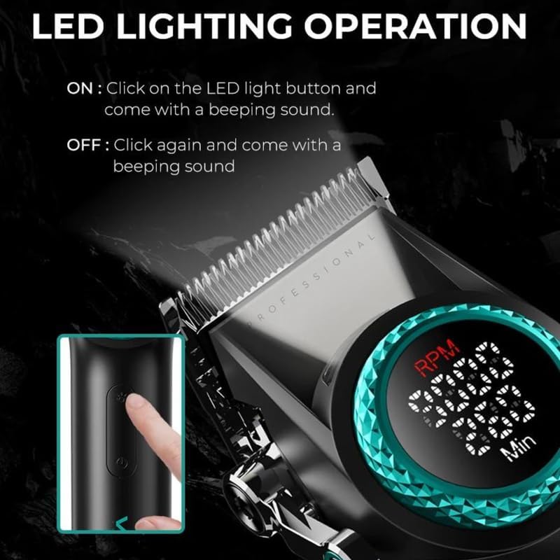 Image of VGR V- 001 Ultra Premium 7000-9000RPM Professional hair clipper Taper lever 5 Level 10x combs 4600MAH battery adapter charging base 21-level speed change Digital display LED light 300 Min, Multi 3