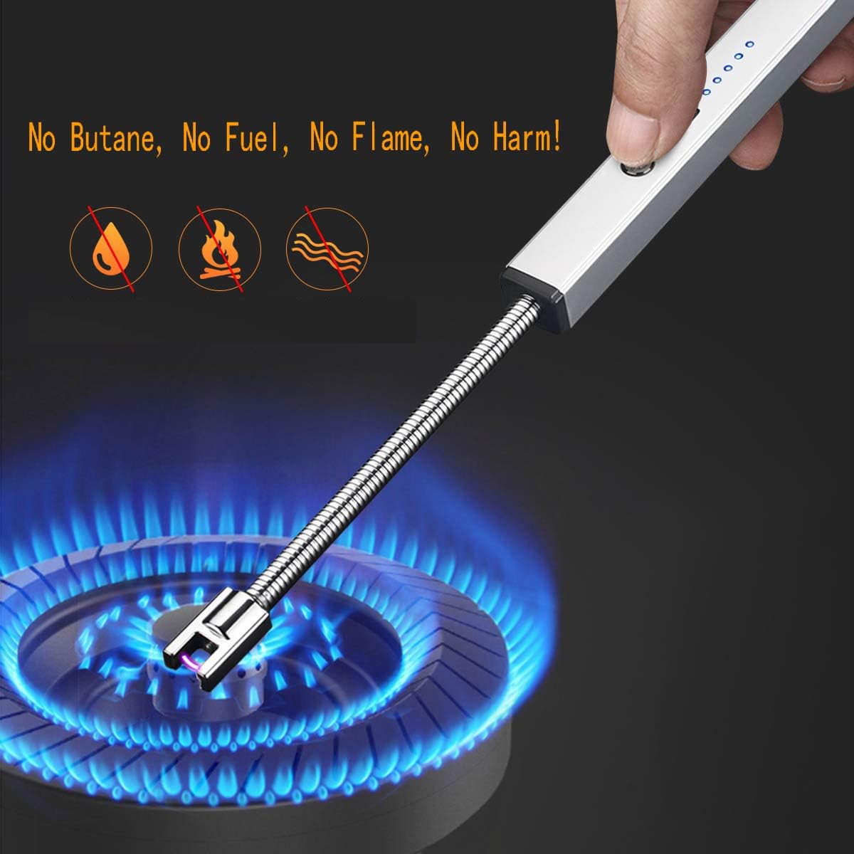 Candle Lighter, Electric Arc Lighter USB Rechargeable Long Lighters Wand Flexible for Candles Camping Cooking BBQs Grill Fireworks : Health & Household