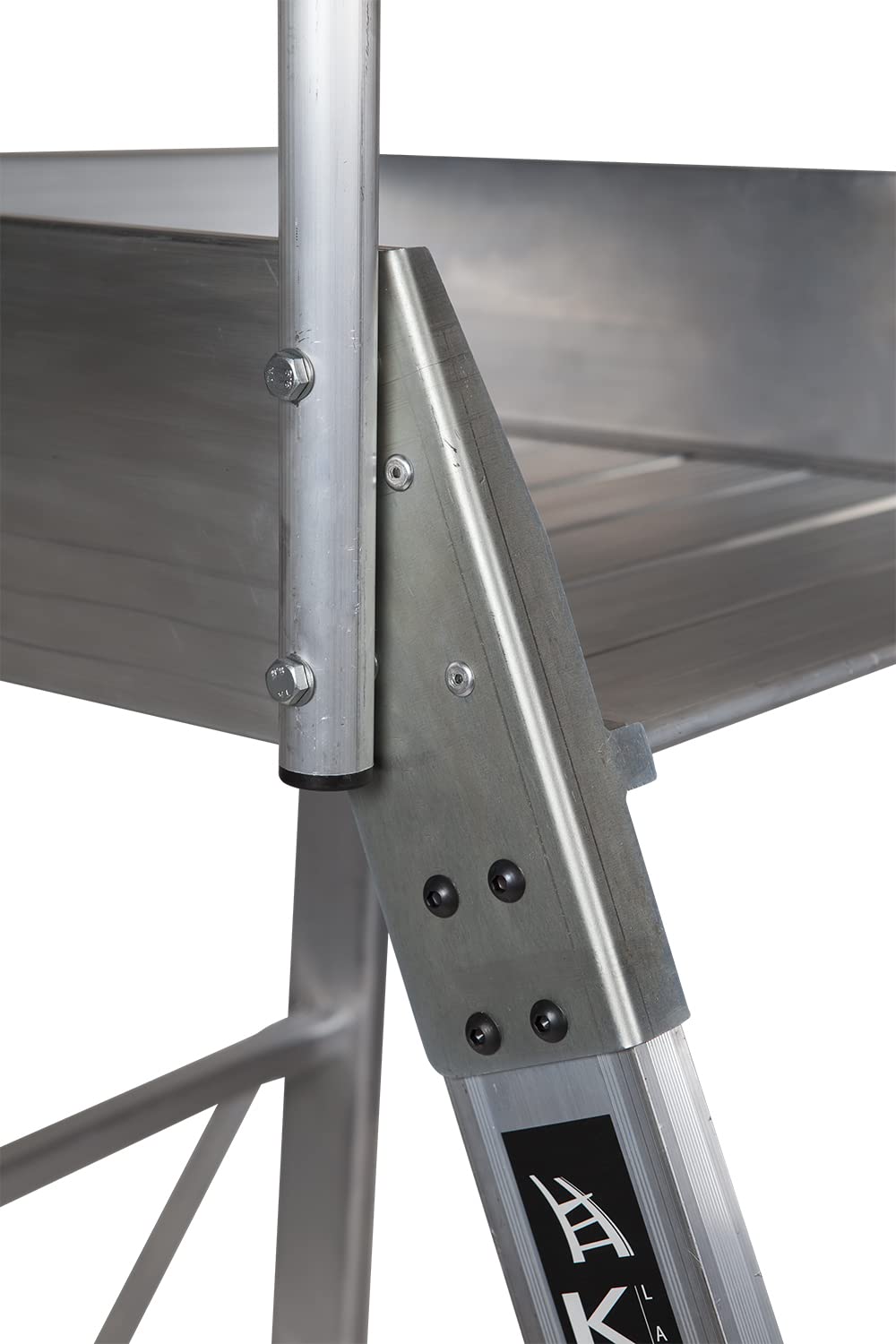 Escalera Profesional de Aluminio un Acceso con Plataforma de Trabajo 5 peldaños 60x60 Serie Store 68º almacén