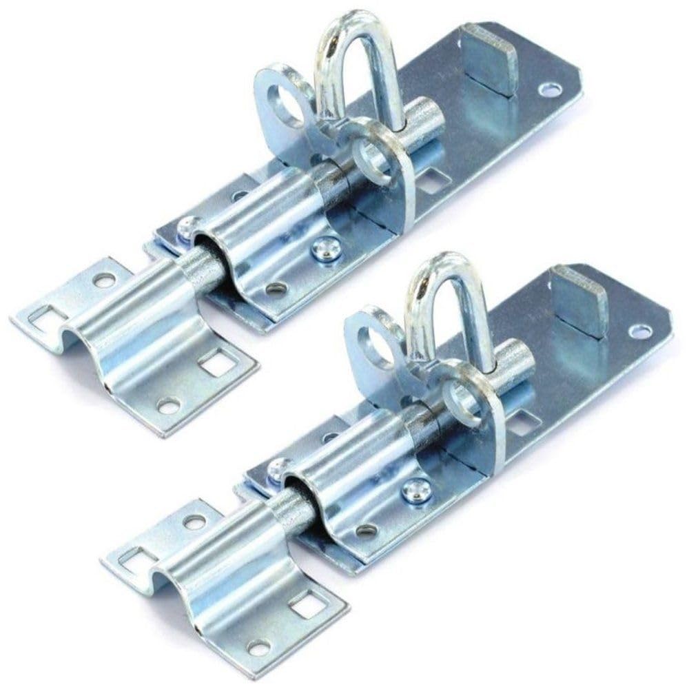 Haven Heritage Bright Zinc Plated Brenton Pad Bolt X2 Black Powder Coat Or Zinc Gate Lock Slide Bolt Shed Door Bolt 4" 6" 8" (, 6")